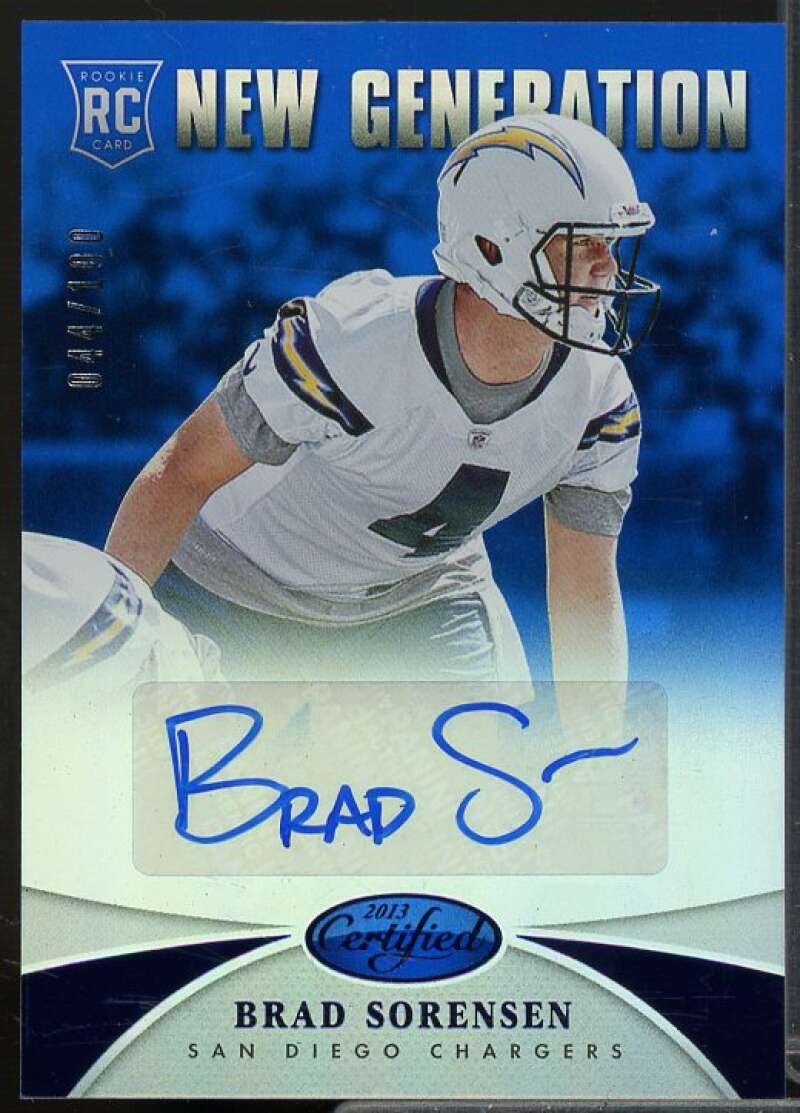 Brad Sorensen/100 Rookie Card 2013 Certified Mirror Blue Signatures #268  Image 1