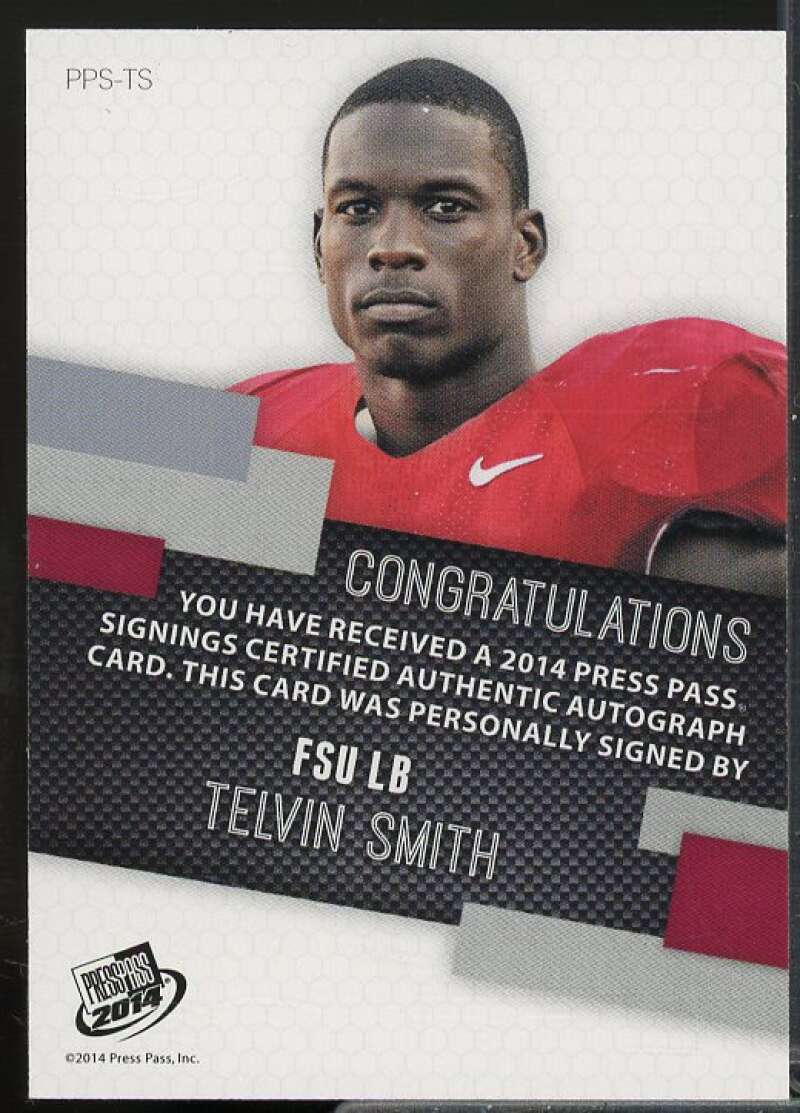 Telvin Smith/99 Rookie Card 2014 Press Pass Autographs Bronze #TS  Image 2