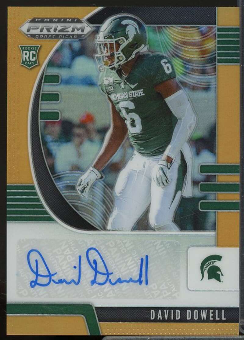 David Dowell/149 2020 Panini Prizm Draft Picks Autograph Prizm Neon Orange #256  Image 1