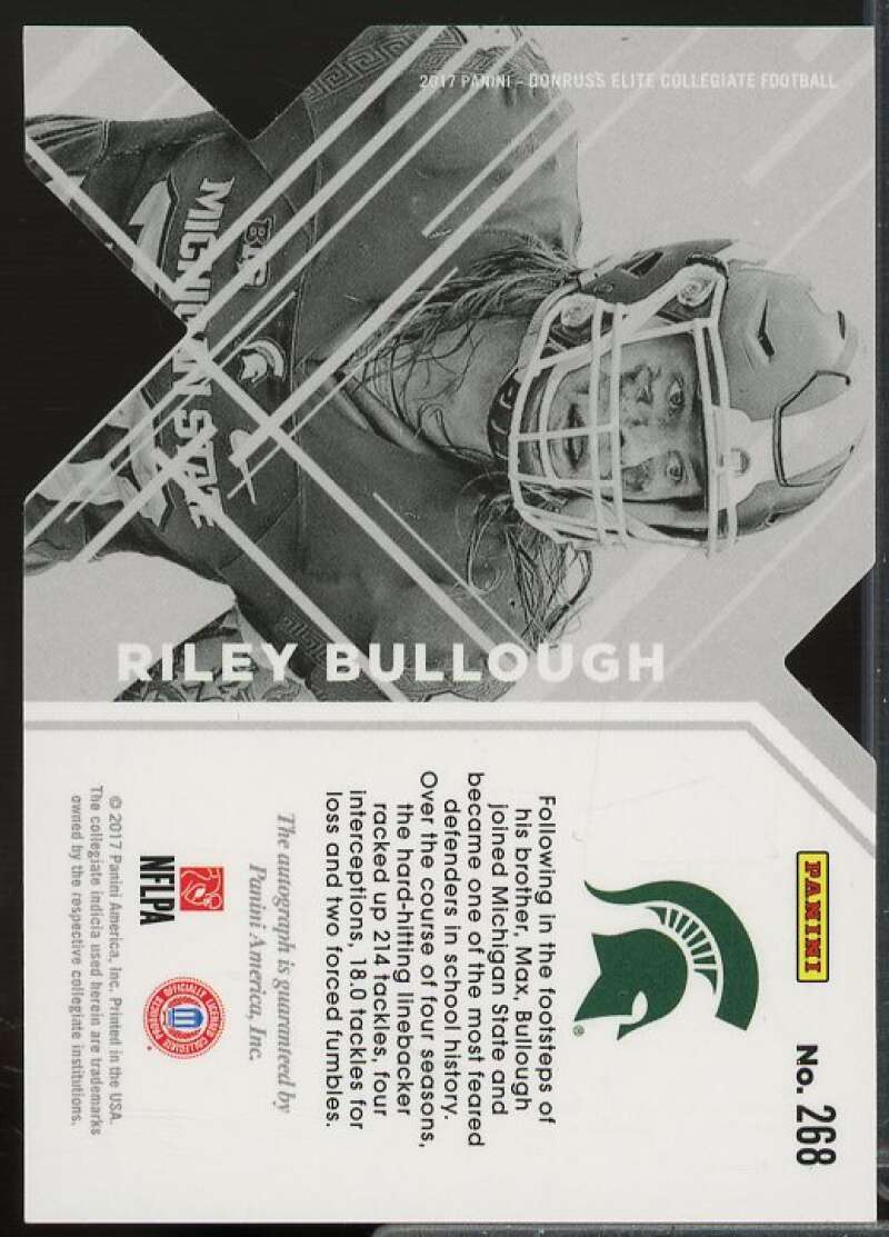 Riley Bullough Rookie 2017 Elite Draft Picks Autographs Status Die Cut Red #268  Image 2