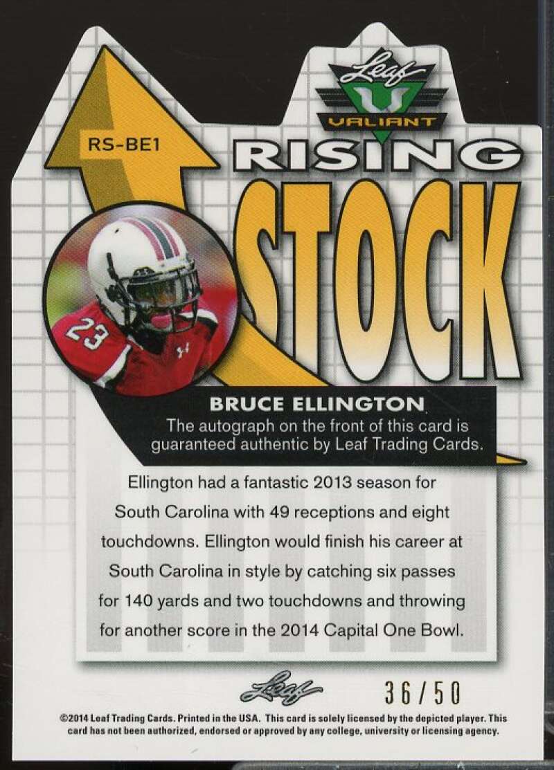 Bruce Ellington/50 Rookie 2014 Leaf Valiant Draft Rising Stock Orange #RSBE1  Image 2