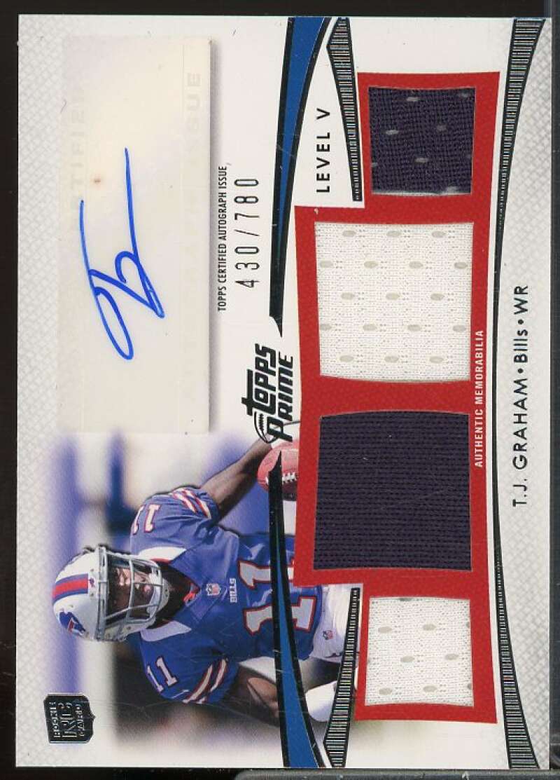 T.J. Graham/780 Rookie Card 2012 Topps Prime Autographed Relics Level 5 #PVTG  Image 1