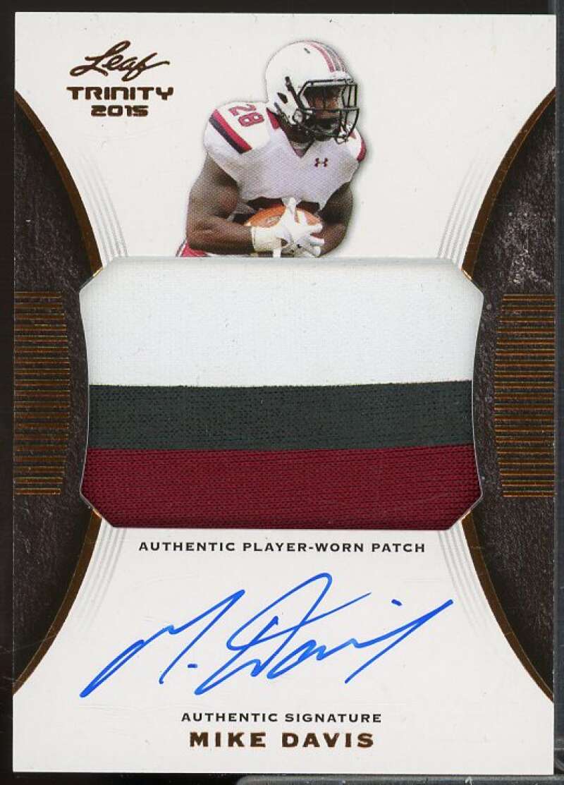 Mike Davis Rookie Card 2015 Leaf Trinity Patch Autographs Bronze #PAMD1  Image 1