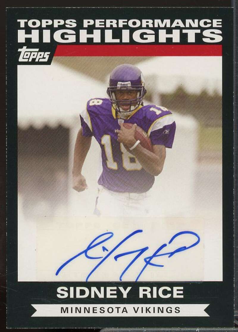 Sidney Rice Rookie Card 2007 Topps Performance Highlights Autographs #THASR  Image 1