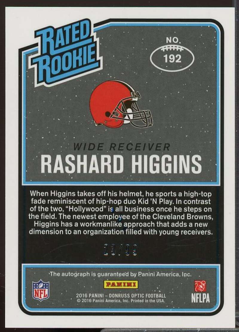 Rashard Higgins Rookie 2016 Donruss Optic Rated Rookies Autographs Holo #192  Image 2