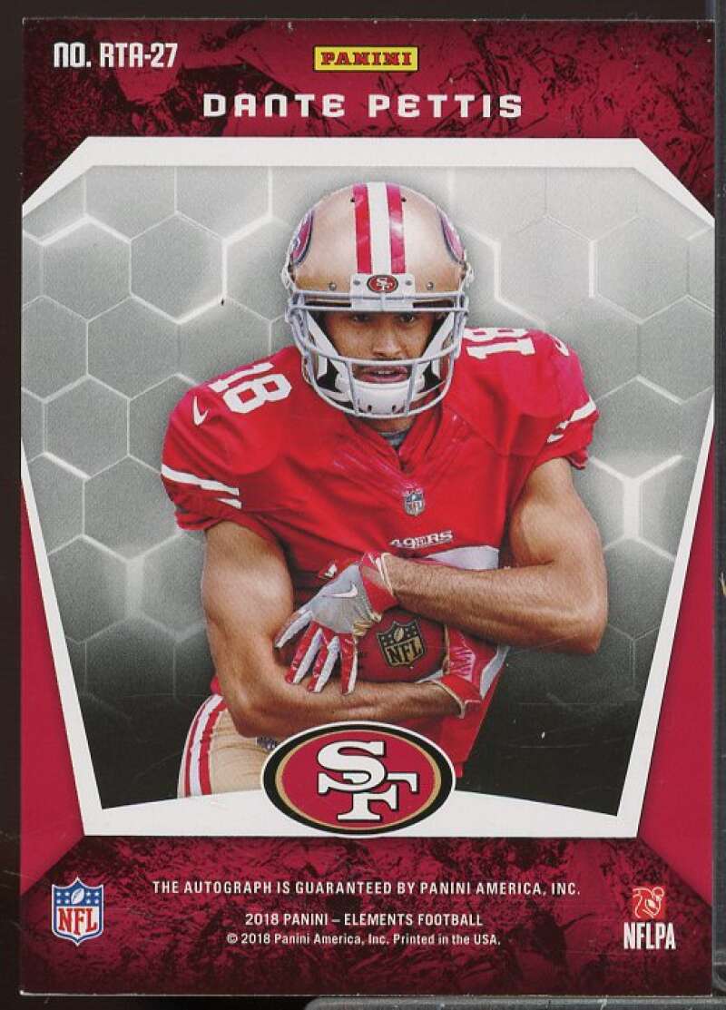 Dante Pettis Rookie 2018 Panini Elements Rookie Titanium Autographs Copper #27  Image 2