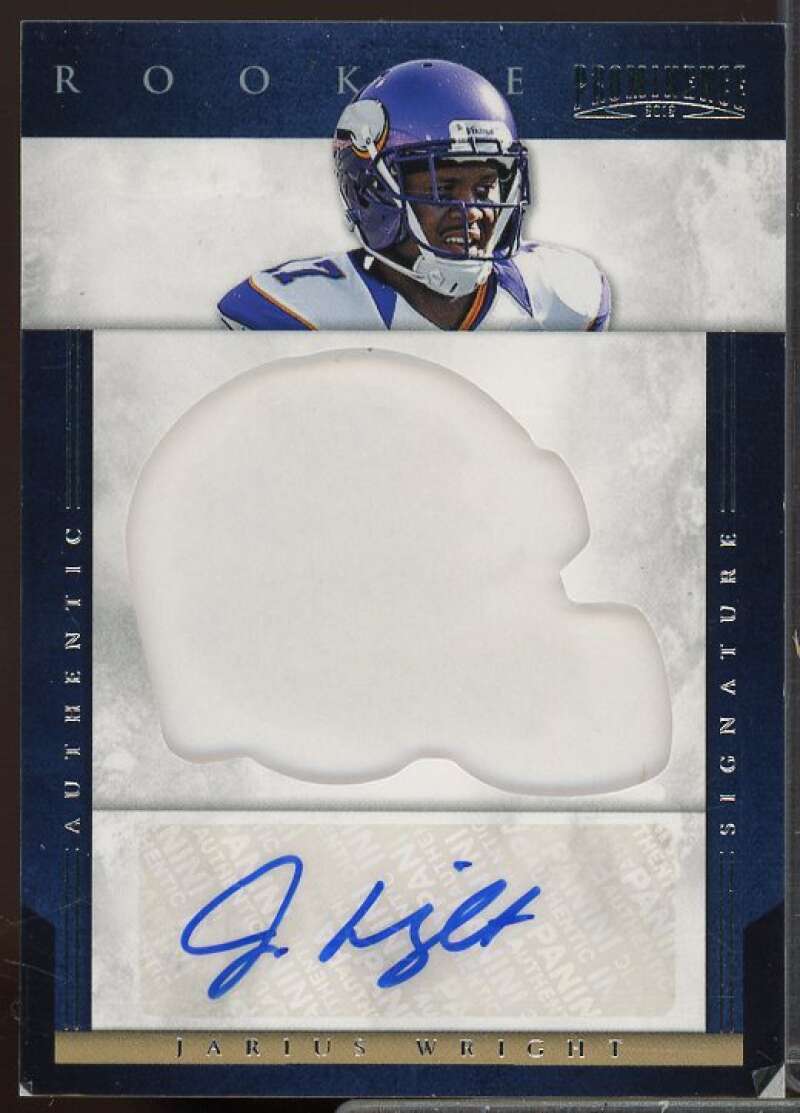 Jarius Wright Rookie 2012 Panini Prominence Rookie Team Helmet Autographs #243  Image 1