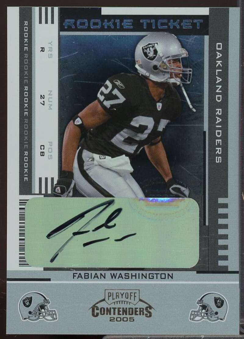 Fabian Washington AU Rookie Card 2005 Playoff Contenders #138  Image 1