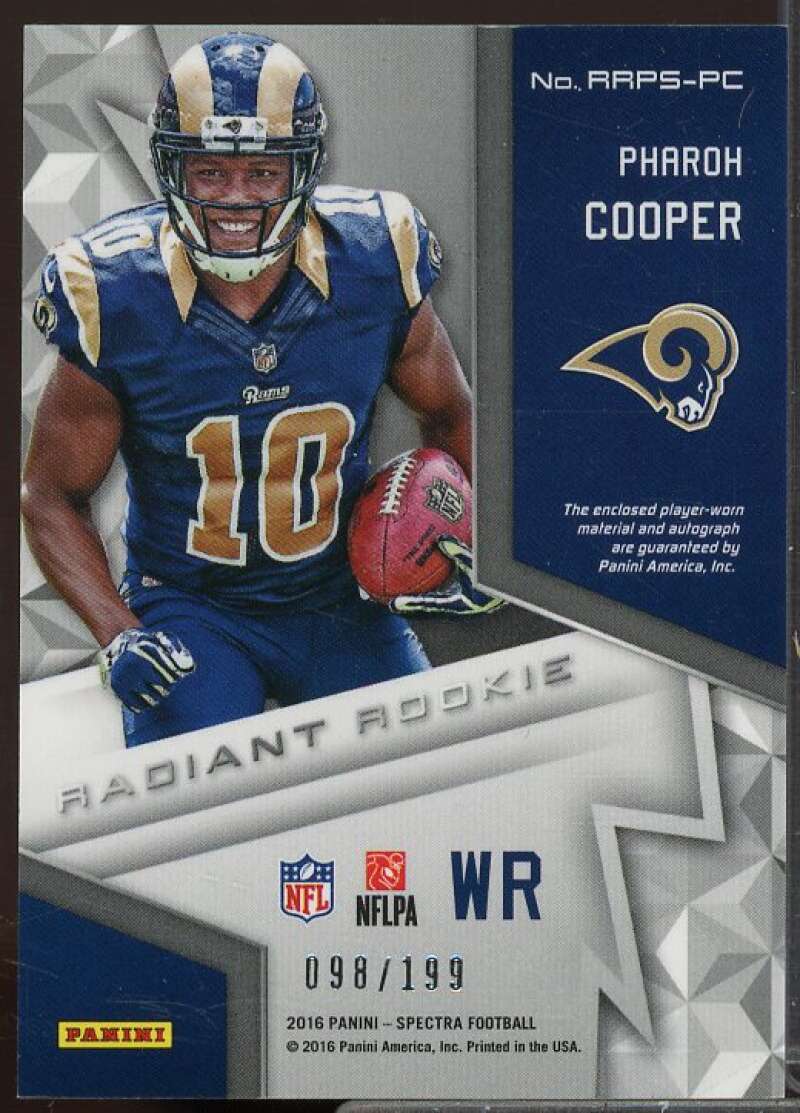 Pharoh Cooper/199 Rookie 2016 Panini Spectra Radiant Rookie Patch Signature #13  Image 2