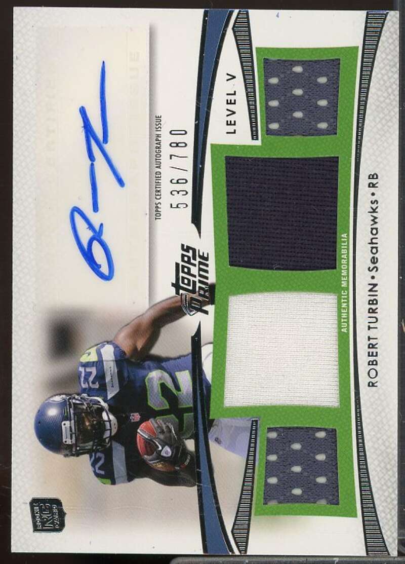 Robert Turbin/780 Rookie 2012 Topps Prime Autographed Relics Level 5 #PVRTU  Image 1