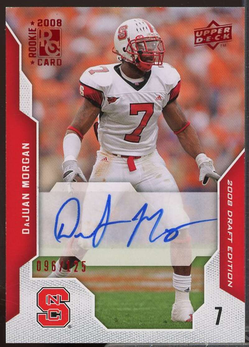 DaJuan Morgan Rookie Card 2008 Upper Deck Draft Edition Autographs Red #32  Image 1