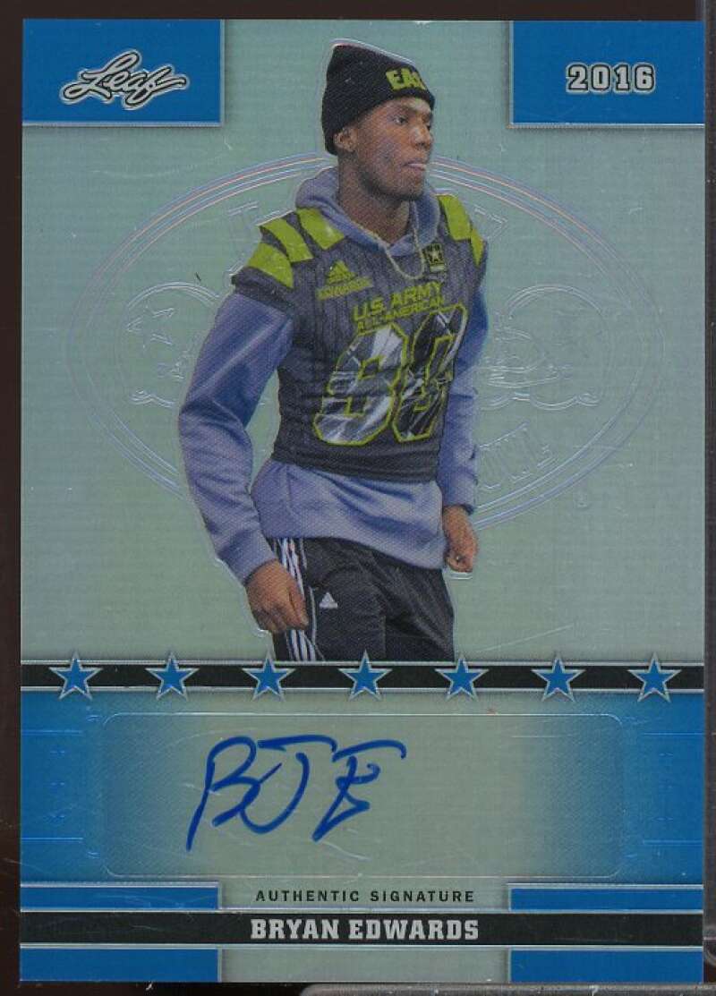 Bryan Edwards/27 2016 Leaf Army All-American Bowl Metal Autographs Blue #11  Image 1