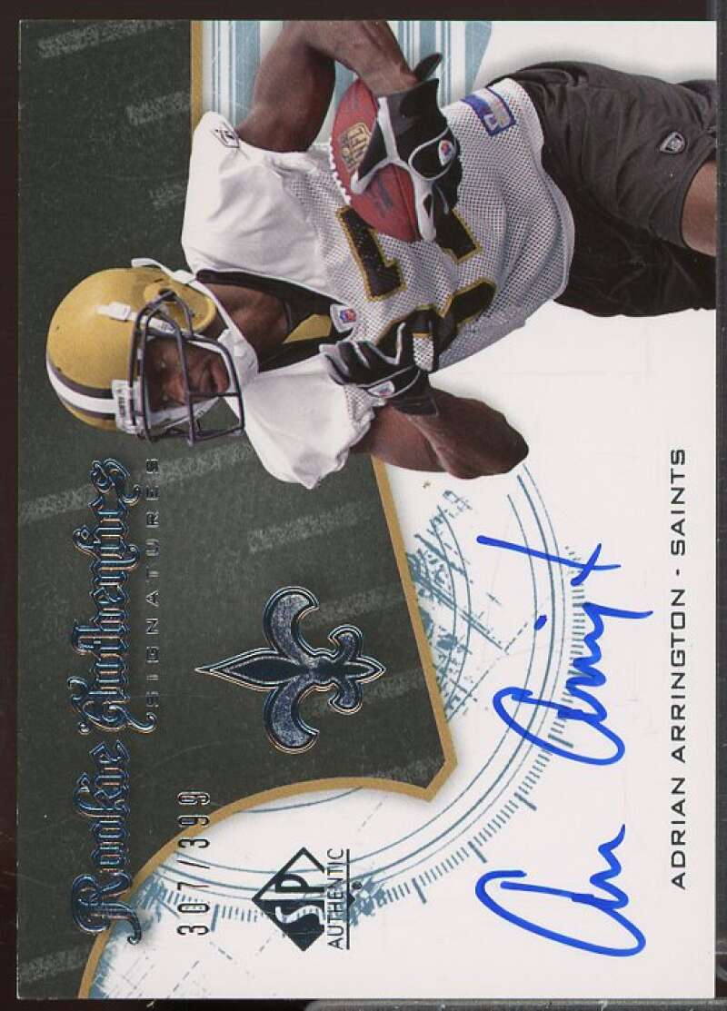 Adrian Arrington AU/399 Rookie Card 2008 SP Authentic #252  Image 1