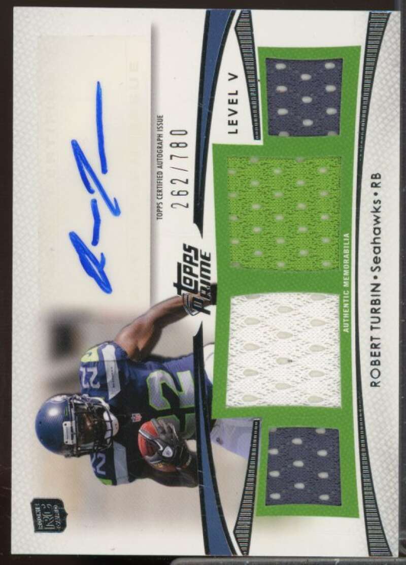 Robert Turbin/780 Rookie 2012 Topps Prime Autographed Relics Level 5 #PVRTU  Image 1