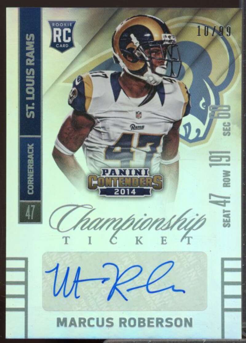 Marcus Roberson AU Rookie Card 2014 Panini Contenders Championship Ticket #156  Image 1