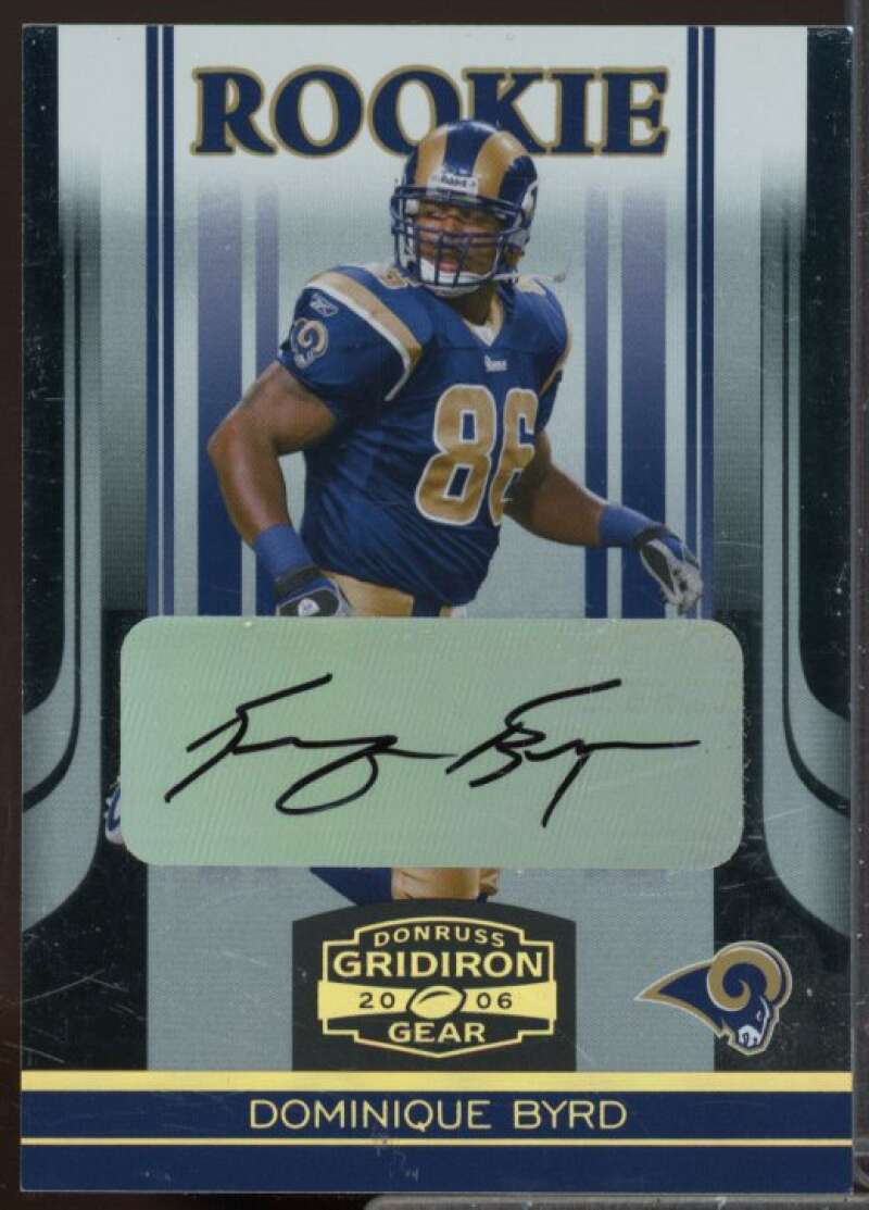 Dominique Byrd Rookie 2006 Donruss Gridiron Gear Autographs Gold Holofoil #141  Image 1