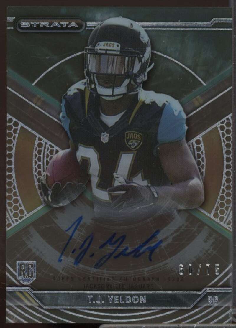 T.J. Yeldon Rookie Card 2015 Topps Strata Autographs Green #SATY  Image 1