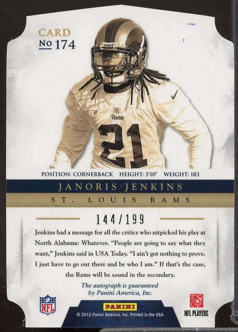 Janoris Jenkins AU/199 Rookie Card 2012 Panini Prominence #174  Image 2