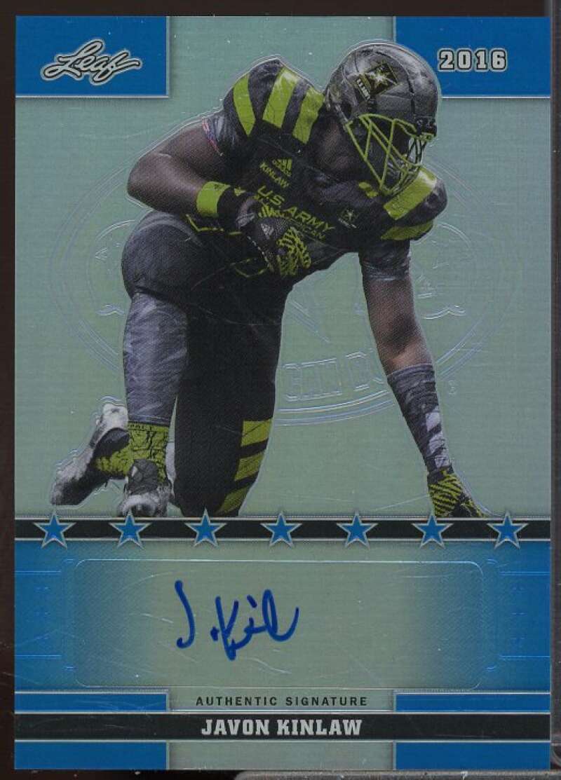 Javon Kinlaw Rookie 2016 Leaf Army All-American Bowl Metal Autographs Blue #48  Image 1