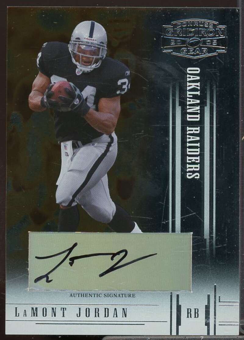 LaMont Jordan/250 Rookie Card 2005 Donruss Gridiron Gear Autographs Silver #65  Image 1