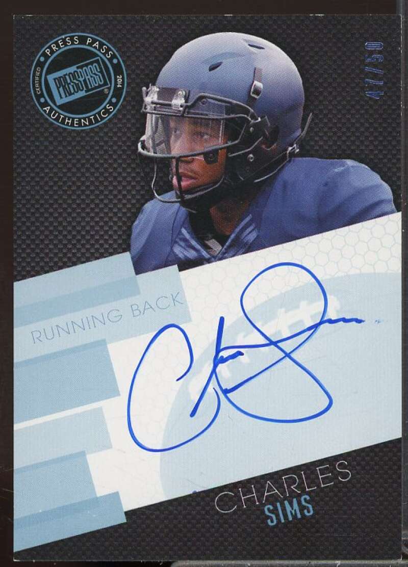 Charles Sims/50 Rookie Card 2014 Press Pass Autographs Blue #CS  Image 1