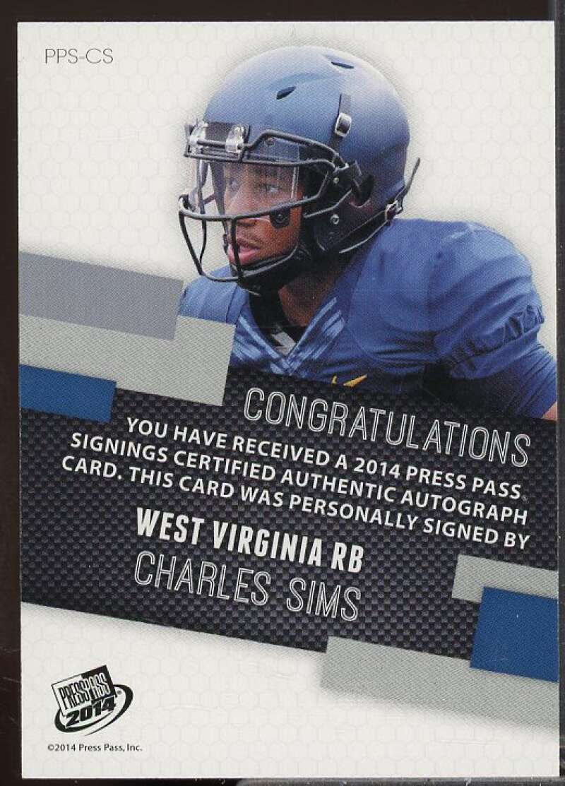 Charles Sims/50 Rookie Card 2014 Press Pass Autographs Blue #CS  Image 2