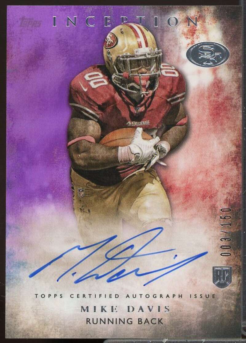 Mike Davis AU Rookie Card 2015 Topps Inception Purple #RA32  Image 1