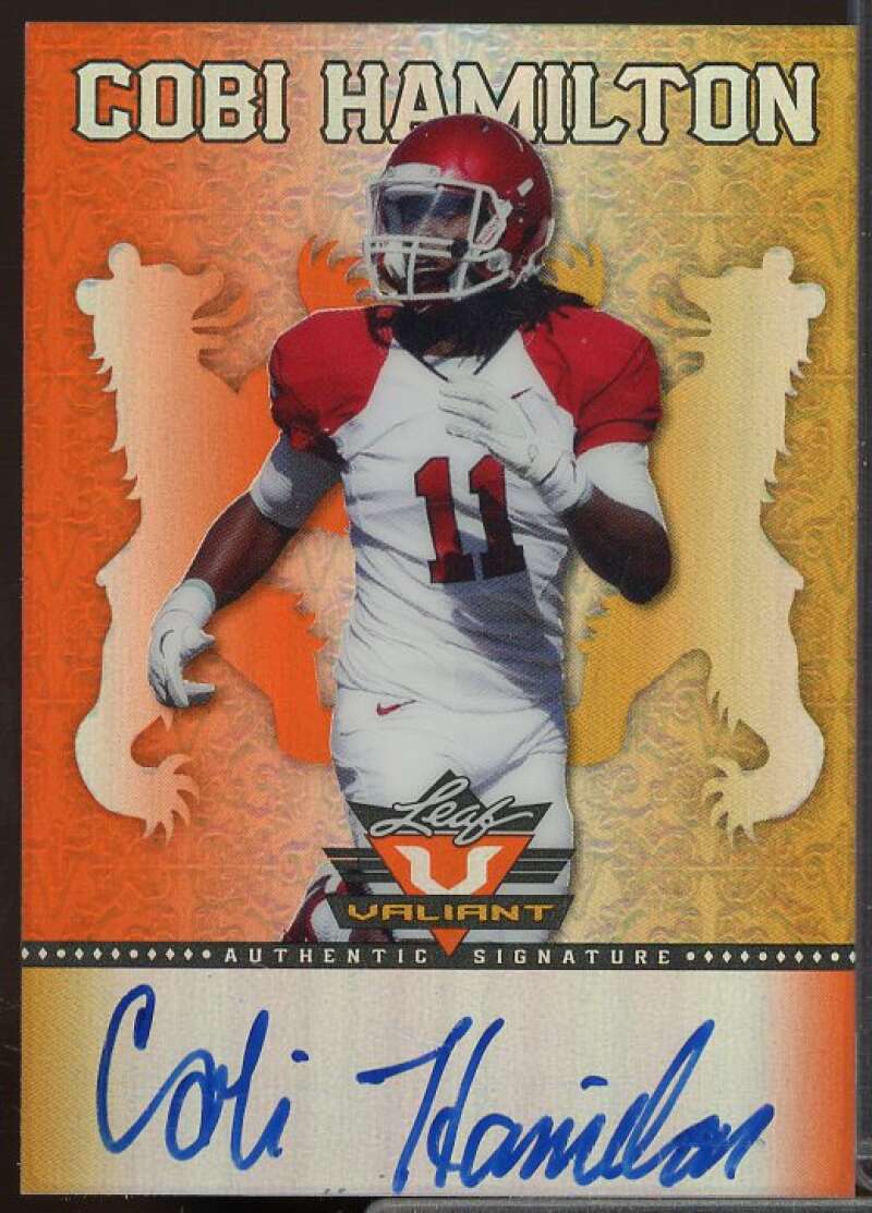 Cobi Hamilton Rookie Card 2013 Leaf Valiant Draft Orange #BACH1  Image 1