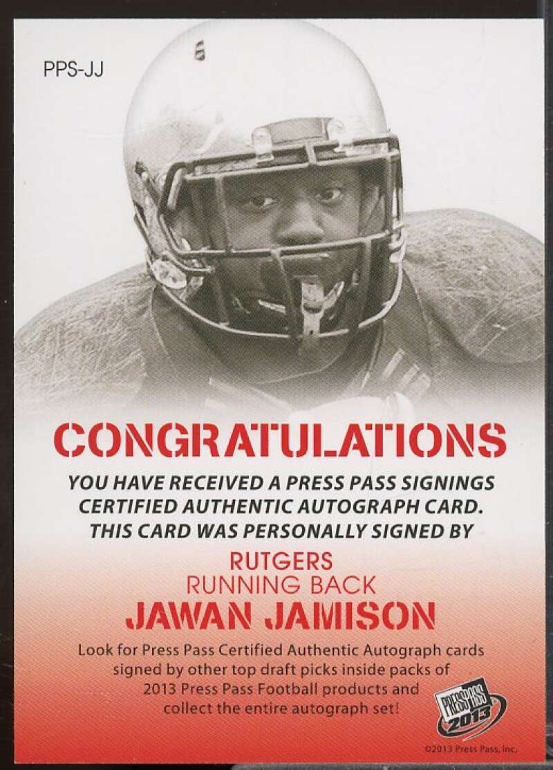 Jawan Jamison/15 Rookie Card 2013 Press Pass Autographs Red #JJA  Image 2