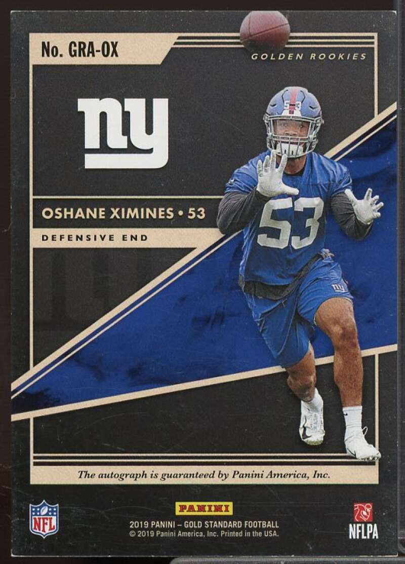 Oshane Ximines Rookie 2019 Panini Gold Standard Golden Rookies Autographs #17  Image 2