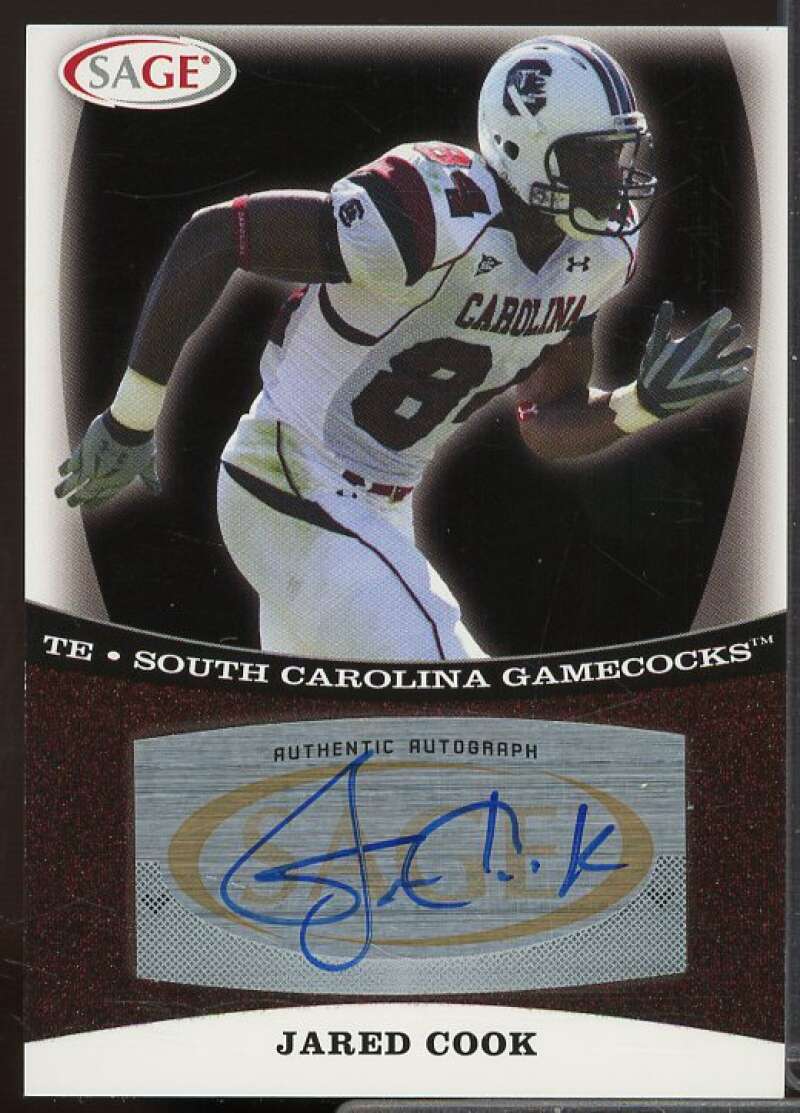 Jared Cook Rookie Card 2009 SAGE Autographs Red #10  Image 1