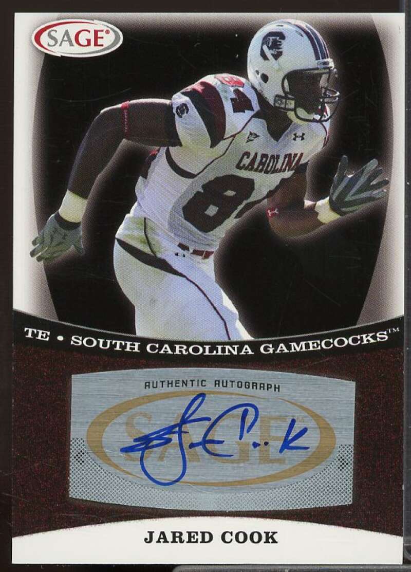 Jared Cook Rookie Card 2009 SAGE Autographs Red #10  Image 1