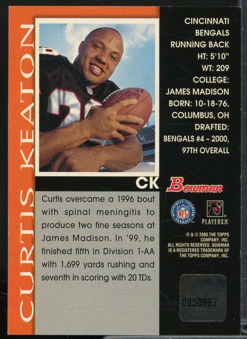 Curtis Keaton B Rookie Card 2000 Bowman Autographs #CK  Image 2