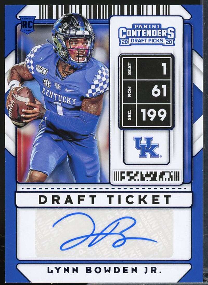 Lynn Bowden Jr. AU Card 2020 Contenders Draft Picks Draft Ticket Blue Foil #132  Image 1