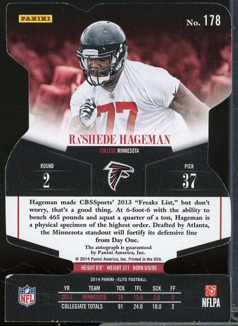 Ra'Shede Hageman AU/199 Rookie Card 2014 Elite Status Gold #178  Image 2