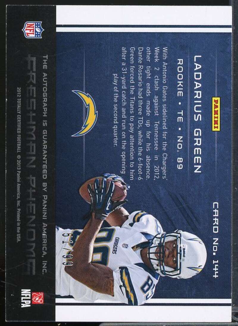 Ladarius Green AU/99 Rookie Card 2012 Totally Certified Blue #144  Image 2