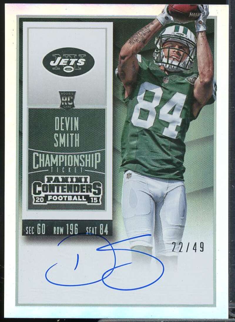 Devin Smith AU/49 Rookie Card 2015 Panini Contenders Championship Ticket #212B  Image 1