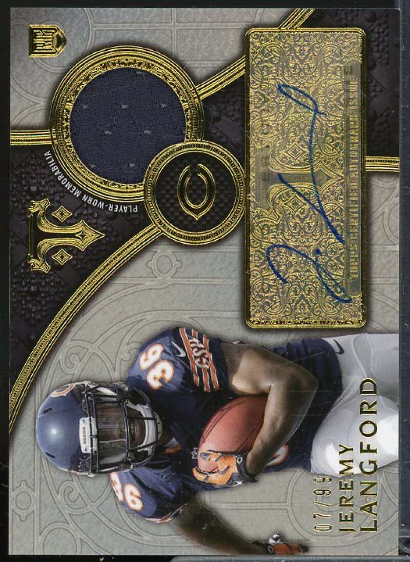 Jeremy Langford Card 2015 Topps Triple Threads Rookie Autograph Relics #TTRARJL  Image 1