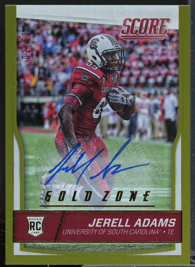 Jerell Adams/50 Rookie Card 2016 Score Rookie Autographs Gold Zone #384  Image 1