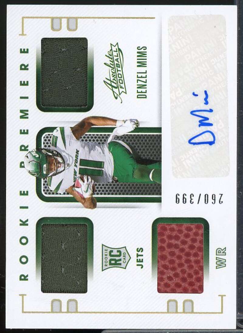 Denzel Mims JSY AU/399 Rookie Card 2020 Absolute #223  Image 1