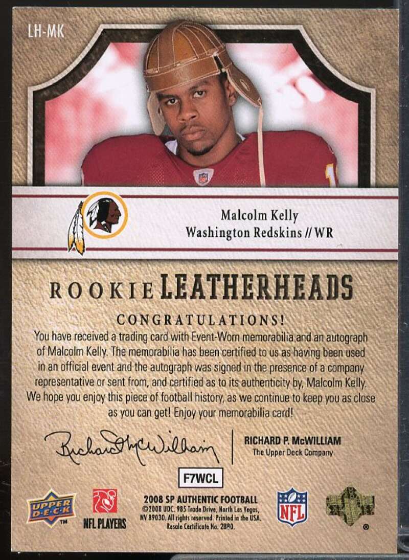 Malcolm Kelly/99 Rookie 2008 SP Authentic Rookie Leatherheads Autographs #LHMK  Image 2