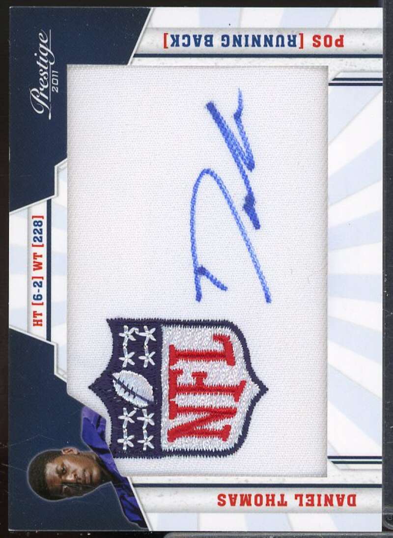 Daniel Thomas Card 2011 Prestige NFL Draft Autographed Patch NFL Shield Logo #8  Image 1