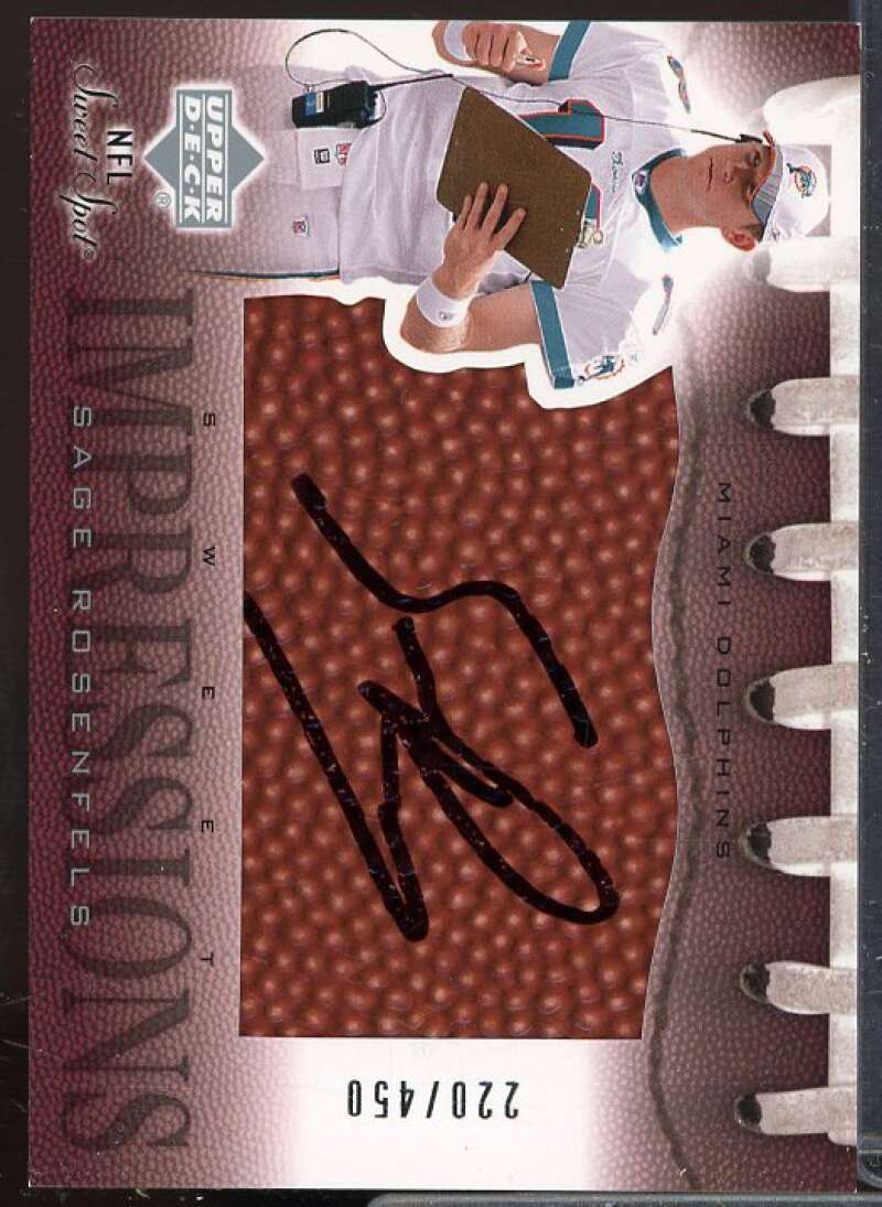 Sage Rosenfels/450 Rookie 2002 Sweet Spot Sweet Impressions Autographs #SISR  Image 1