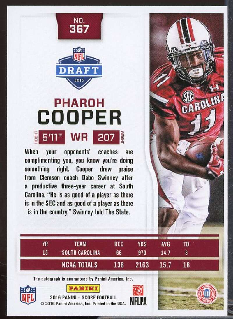 Pharoh Cooper/75 Rookie Card 2016 Score Rookie Autographs Showcase #367  Image 2