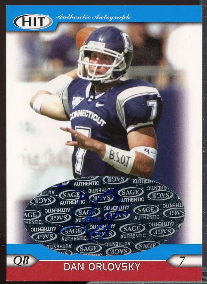 Dan Orlovsky Rookie Card 2005 SAGE HIT Autographs Blue #7  Image 1