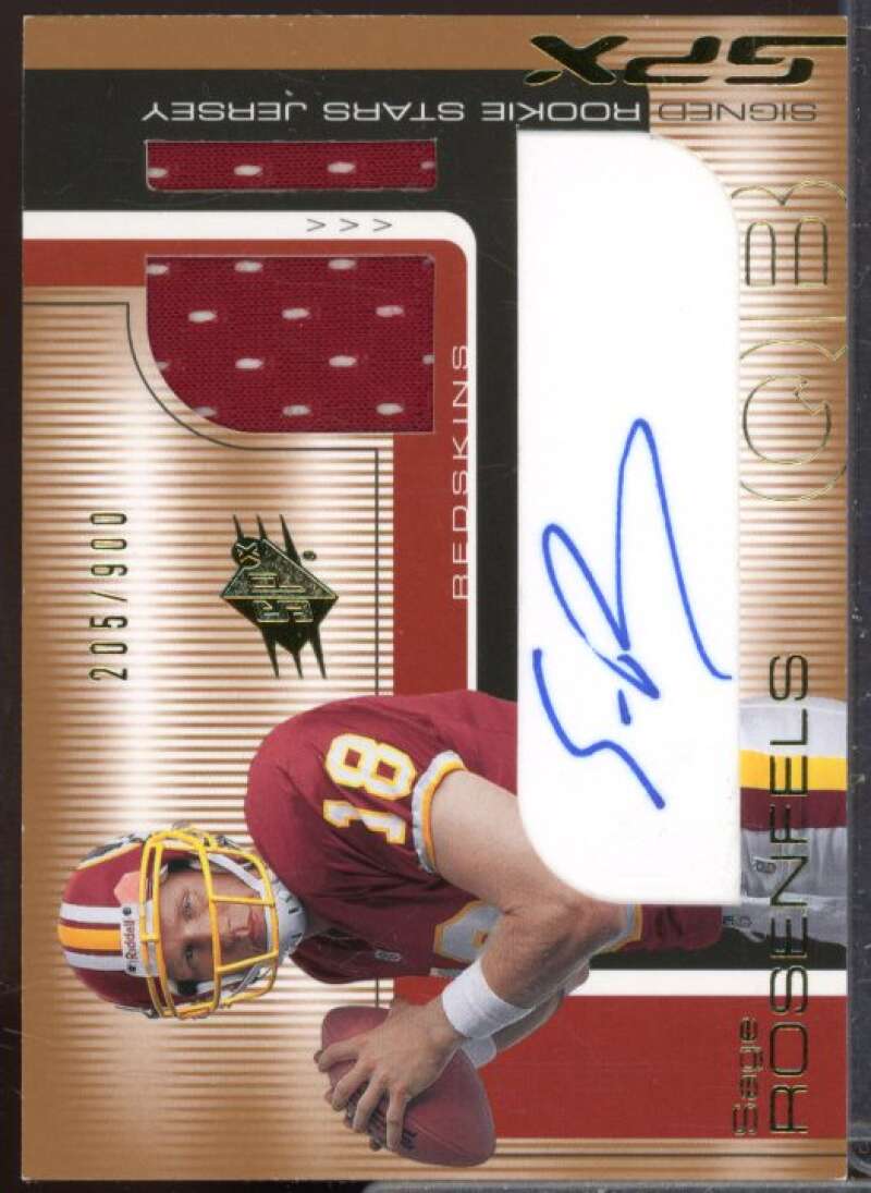 Sage Rosenfels JSY AU/900 Rookie Card 2001 SPx #118B  Image 1