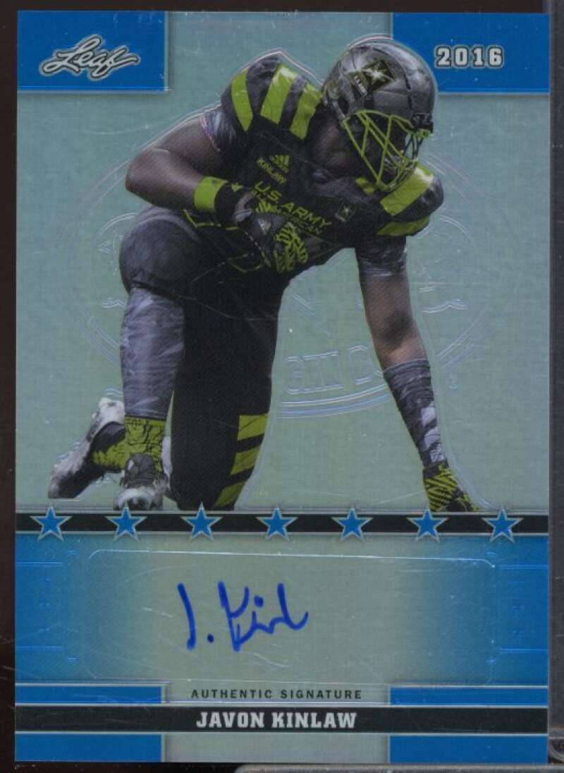 Javon Kinlaw Rookie 2016 Leaf Army All-American Bowl Metal Autographs Blue #48  Image 1