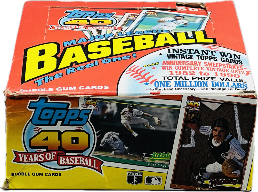 1991 Topps 50 cent Pack Baseball Cello Box Chipper Jones Rookie Year Image 1