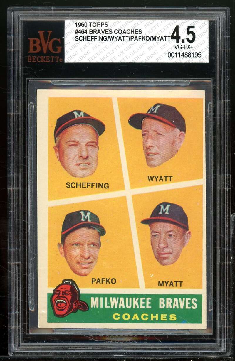 Scheffing/Wyatt/ Andy Pafko Card 1960 Topps #464 BGS BVG 4.5 Image 1