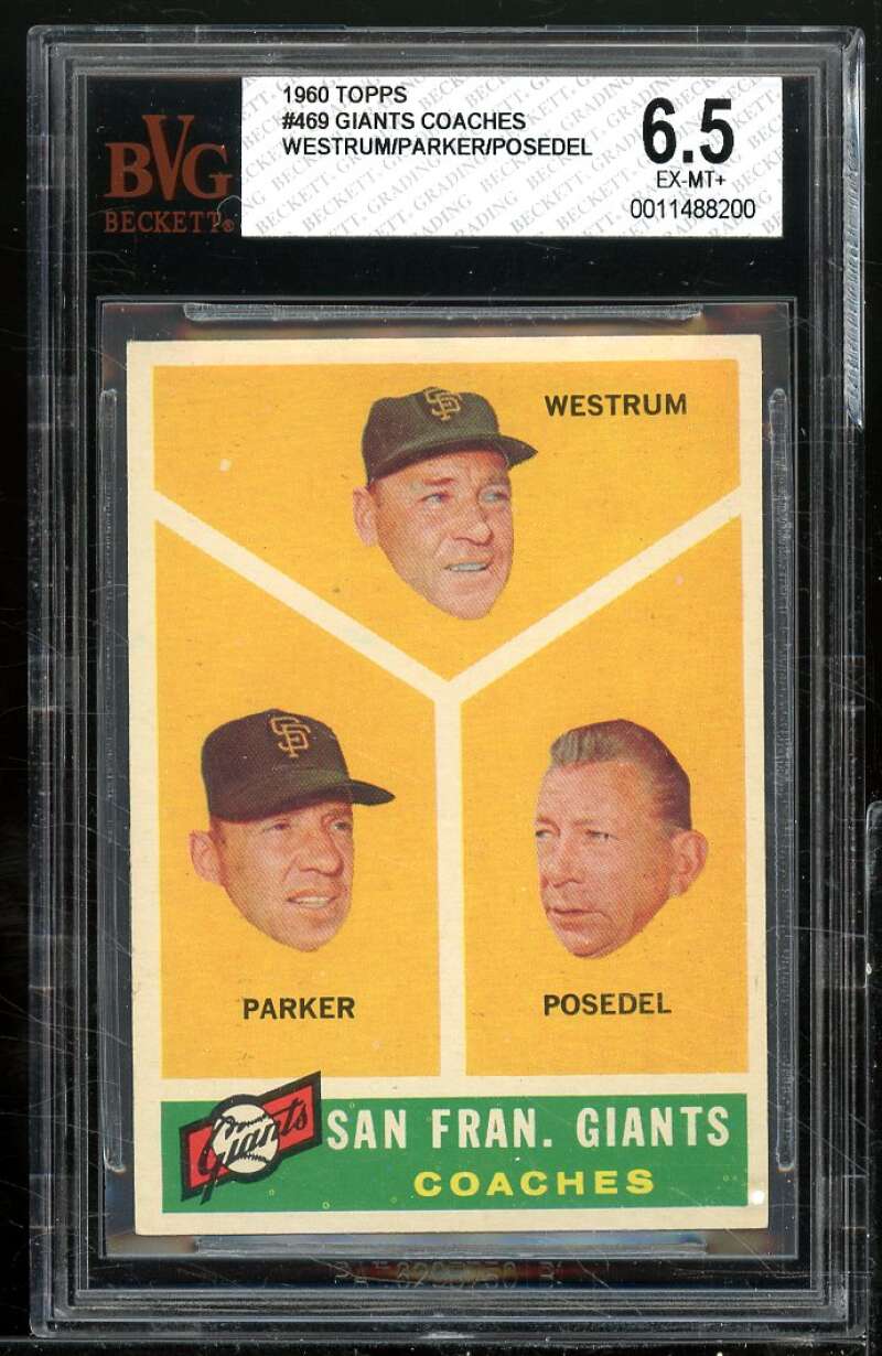 Westrum/Parker/Posedel Card 1960 Topps #469 BGS BVG 6.5 Image 1